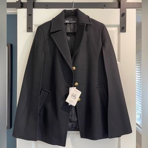 NWT Zara Wool Cape-let Sz L